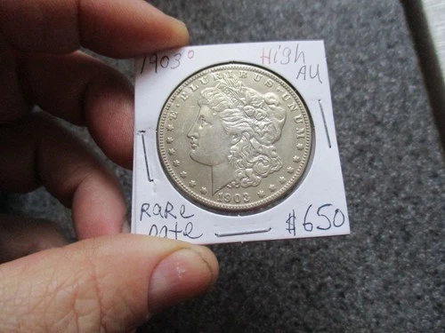 1903'o MORGAN SILVER DOLLAR  in VERY NICE  HIGH AU condition. RARE DATE!