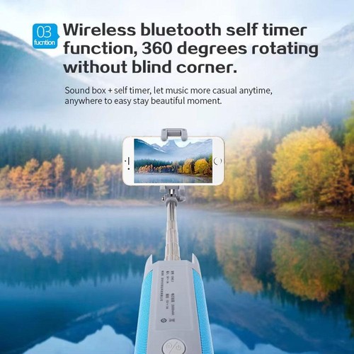Haut-parleur portable et bâton selfie lumière banque d'alimentation portable extérieur BXU - Photo 10 sur 17