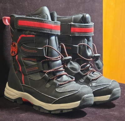Totes Kids Waterproof Sage Black Red Black Boy's Boots Boy 1 M