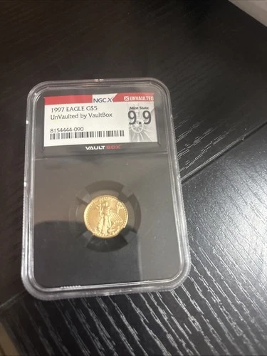 1997 Eagle G$5 1/10 oz gold NGC X 9.9 VaultBox