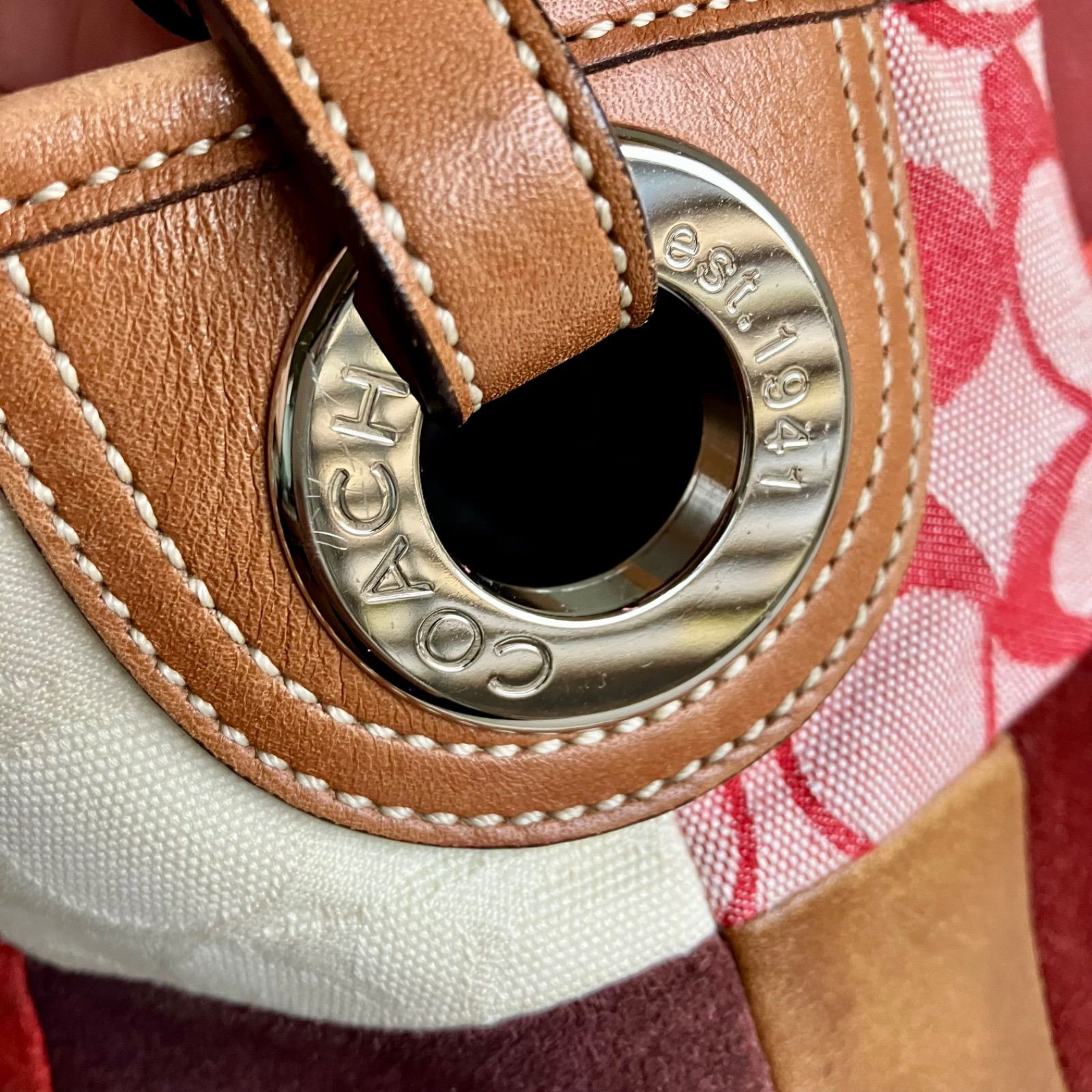 COACH Patchwork One Shoulder Bag Multicolor Rare … - image 9