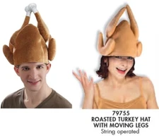 Plush Roasted Turkey Hat Thanksgiving Outfit Halloween Costume Turkey Trot Hat