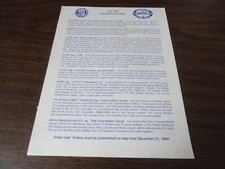 TCA CONVENTION CARS 1985 FLYER WITH PICTURE OF THE CONVENTION CARS AVAILABLE