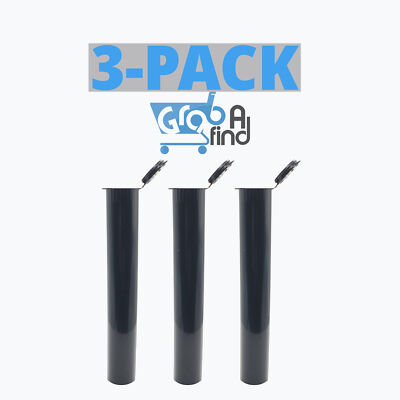 3 Tube Airtight 109 mm 4.75'' Black Squeeze Pop Top Containers