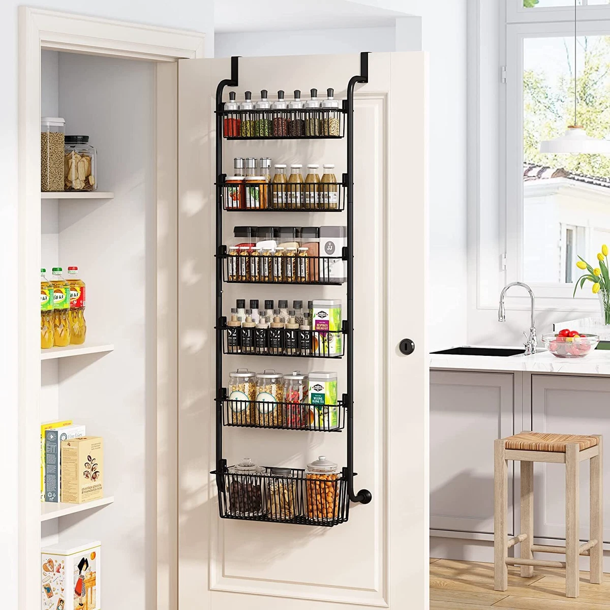 Wall Mount Cabinet Spice Rack Kitchen Pantry Door Snack Storage