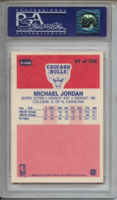 1986 Fleer 57 Michael Jordan PSA 8 NM - Mint RC Hot rare