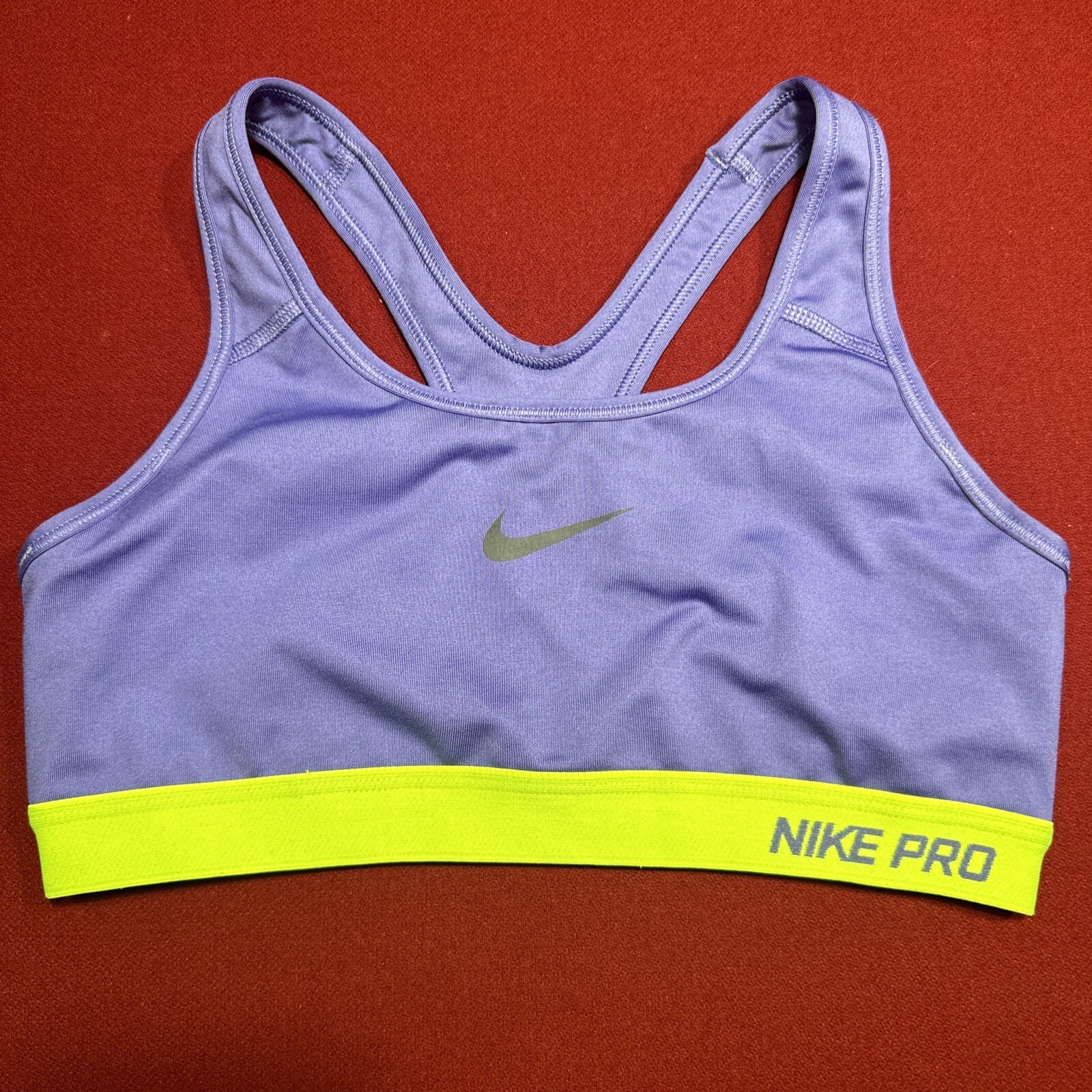 Nike Sports Bra Womens Medium Pro Dri-Fit Purple Workout Training Gym Swoosh-image