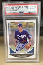 Corey Seager signed 2013 Bowman #TP-42 PSA DNA Slabbed Autographed Rangers Auto