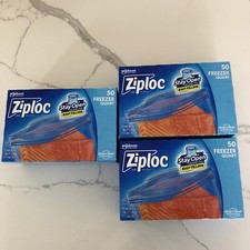 150 Ziploc Quart Freezer Bags. Seal Top Stay Open Design. Brand New.