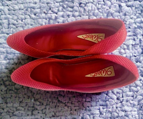 Vintage 9 West Women’s High Heel Shoes 8.5 Red Made In Brazil - 第 5/11 張圖片