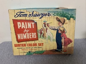 Vintage 1950’s Tom Sawyer Paint By Numbers Watercolor Set Box Only