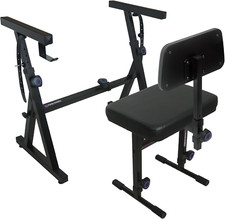 Piano Keyboard Stand and Bench Adjustable Stool Set - Portable Heavy Duty Digita