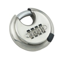 4 Digit Combination Disc Padlock with Hardened Steel Keyless Heavy Duty