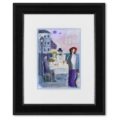 Moshe Leider, Framed Original Mixed Media Watercolor Painting, Hand Signed