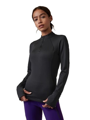 Athleta Pop Space Dye Tee Gray Reflective Running Top Large Zip