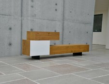Modern TV Stand Mobile For Living Room Kitchen With Hinged Doors