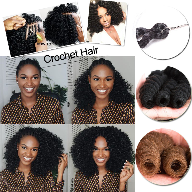 US Ombre Jumpy Wand Curl Jamaican Bounce Crotchet Braids Hair Extensions AS REAL