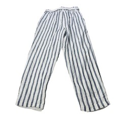 American Eagle Pant Womens Small Stripe Elastic Waist Tie Wide Leg Pant Coastal