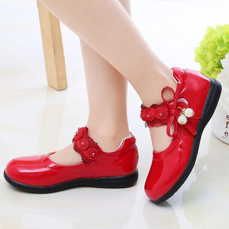 Niñas Niños Boda Mary Jane Fiesta Princesa Antideslizante Cuero Vacaciones Zapatos Negros Foto 4 de 4