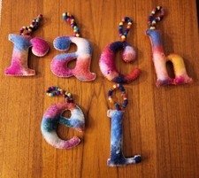 Anthropologie WOOL FELTED Monogram Ornament LETTERS - RACHEL
