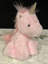 FAO Schwarz Pink Unicorn Mini Gold Glitter Plush 9 Stuffed Animal