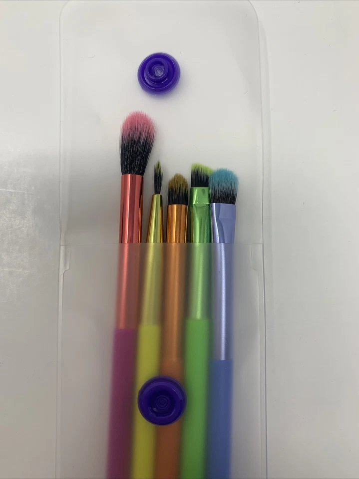 Набор щеток для макияжа глаз Lavish неоновые синтетические веганские без жестокости 5 шт.  - Изображение 4 из 4