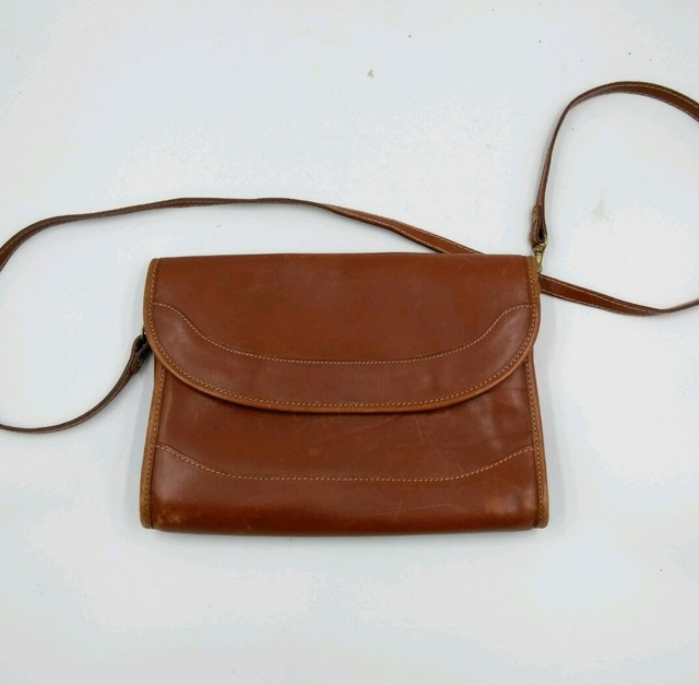 Brahmin Smooth Brown VTG Italian Leather Crossbody Bag Purse eBay