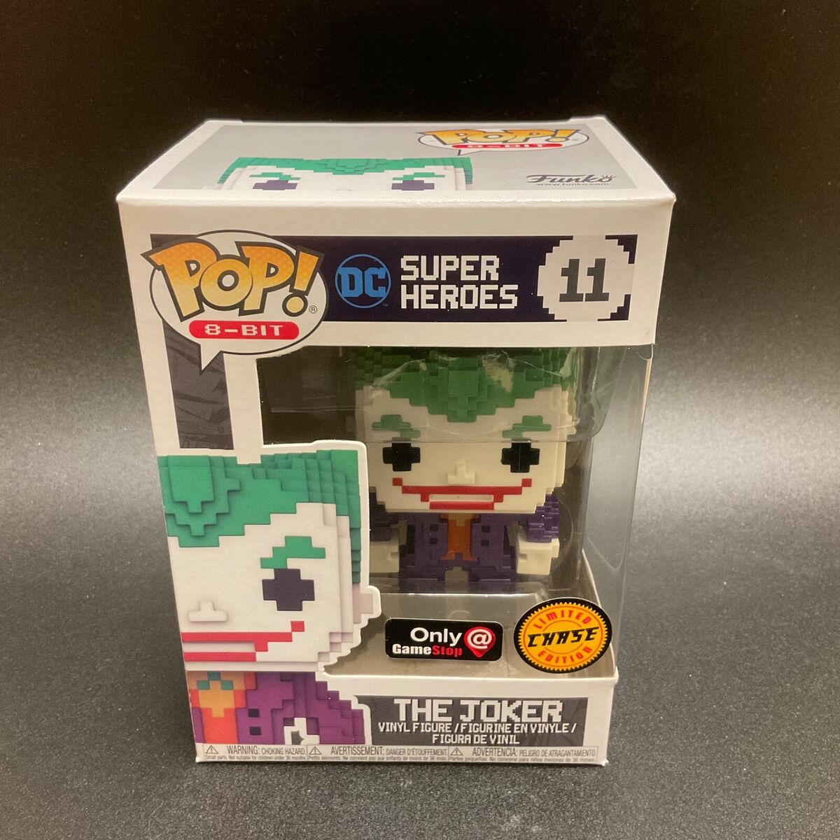 Funko Pop 8-Bit DC Super Heroes The Joker 11 Chase Game Stop Funko Pop 8-Bit DC Super Heroes The Joker 11 Chase Game Stop