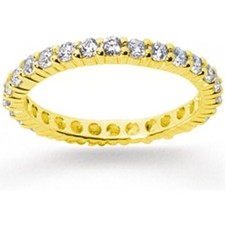 1.00 carat total Round Diamond Ring Eternity Band size 4.5 14k Yellow Gold