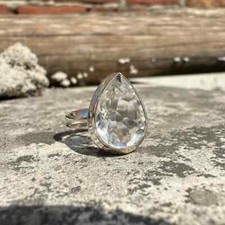 Crystal Quartz Ring 925 Sterling Silver Ring, Handmade Silver Ring, Gift For Her