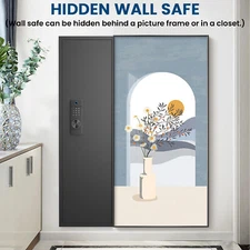 53.15"Wall Safe, Biometric Fingerprint Hidden Safe with Dual Alarm,Magnetic Slot