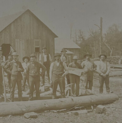 OLD PHOTO Logging Loggers Western View Co. Marshfield, WI Wood Co. Occupational