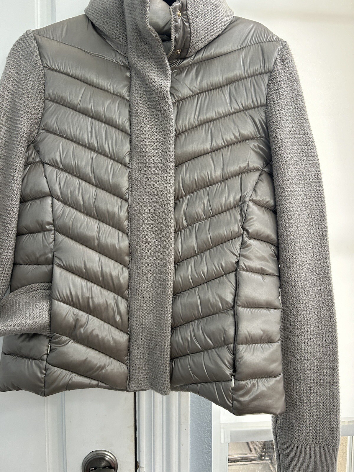 Calvin Klein size medium Jacket Silver Gold metal… - image 3