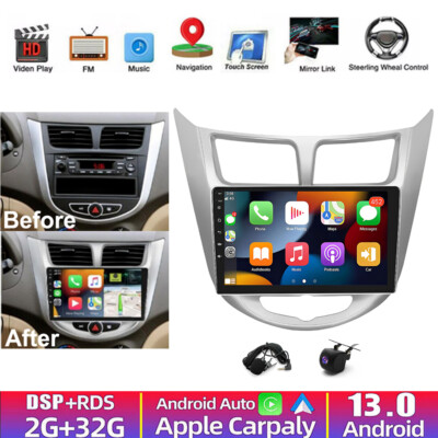 US Android 13 Car Stereo Radio  GPS Navi For Hyundai Accent Solaris Verna 11-19