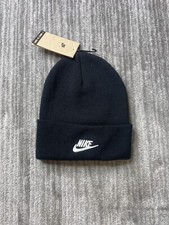 Nike Beanie Knit Hat Men's Peak Tall Cuff Futura Beanie Black/White FB6528-010