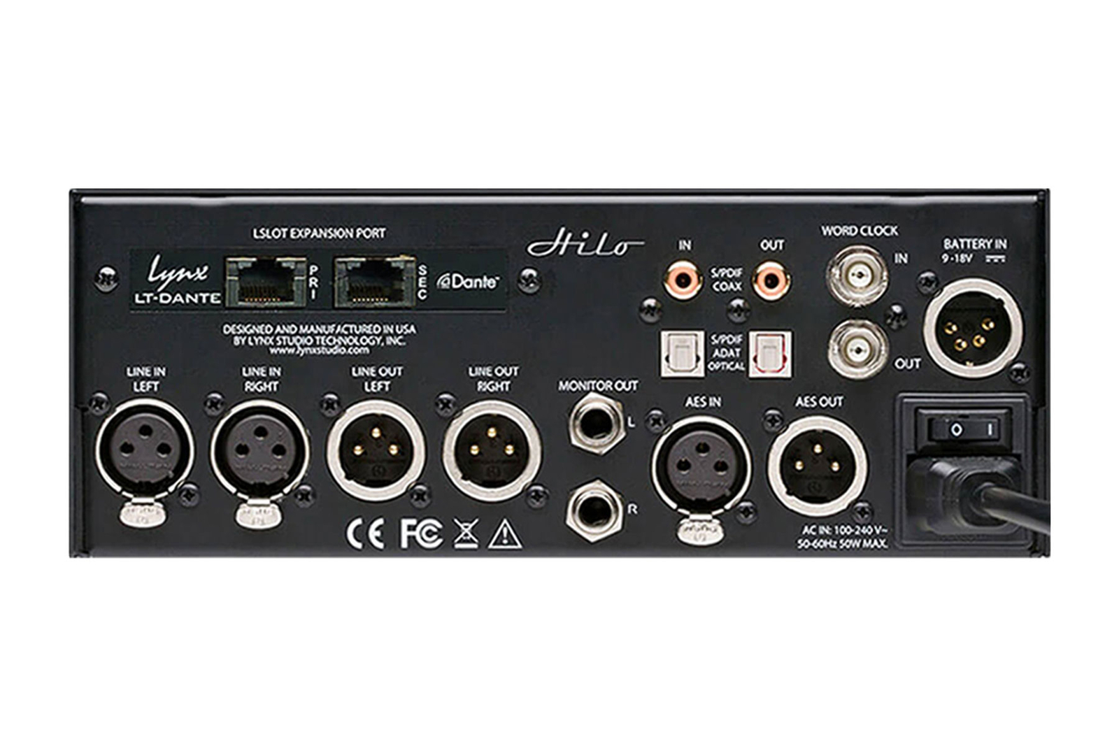 Lynx Hilo 2 (Black) 2 Channel AD/DA Converter & Interface with Dante