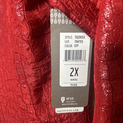 Erin London Women's Size 2X Red Snakeskin Pattern Lined Jacket Lightweight NWT - Picture 4 of 13