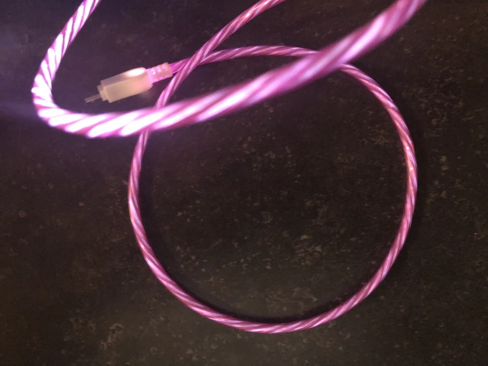 CANDYFLOW LIGHT EL LED 3ft data charger cable FOR MICRO-B smart phones & devices - Image 4 of 4