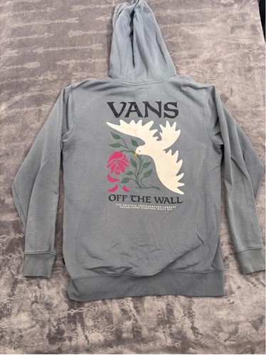 Vans Hoodie , Men's Small, Blue Dove Rose Graphic - Picture 11 of 13
