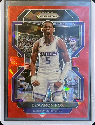 De'Aaron Fox - 2021-22 Panini Prizm - Red Cracked-ice Prizm #148