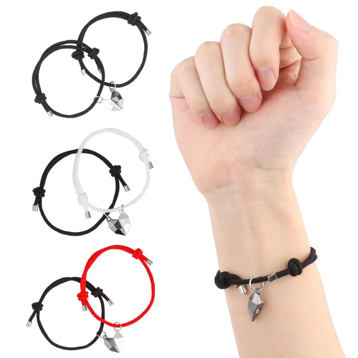 Couple Bracelet Minimalist Rope Braided Magnet Lover Match