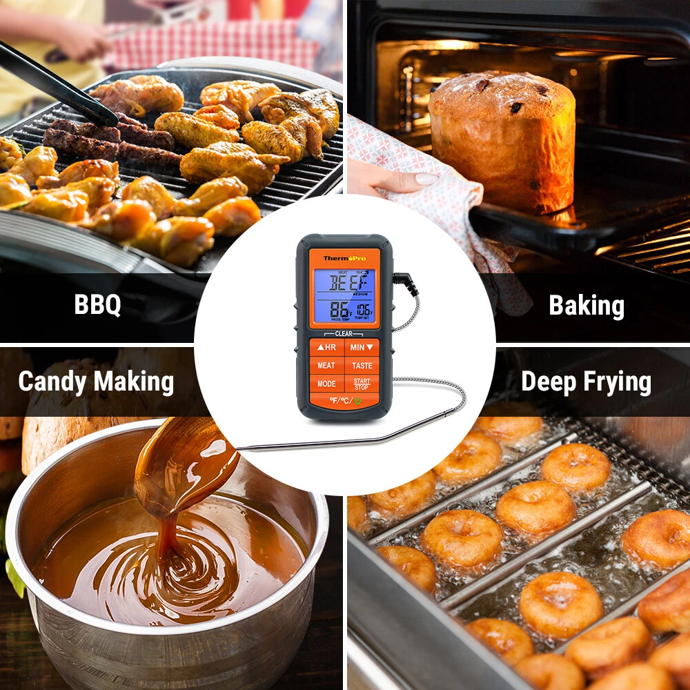Meat Thermometer Digital with cableLCD Cooking Oven Grill Thermometer with Timer