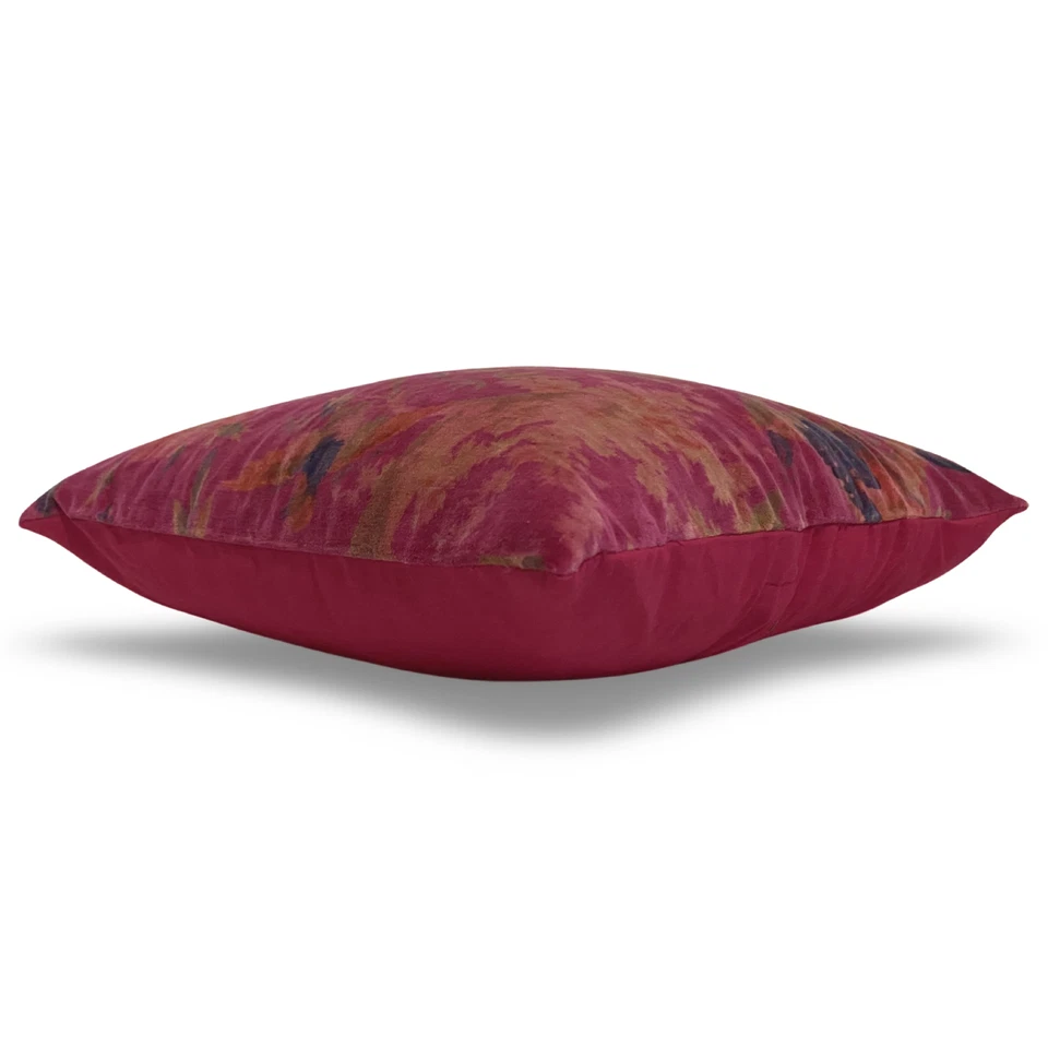 Indian Velvet Magenta Bird Printed Home Decor Cushion Cover Sofa Decor Cover US - Image 2 of 4