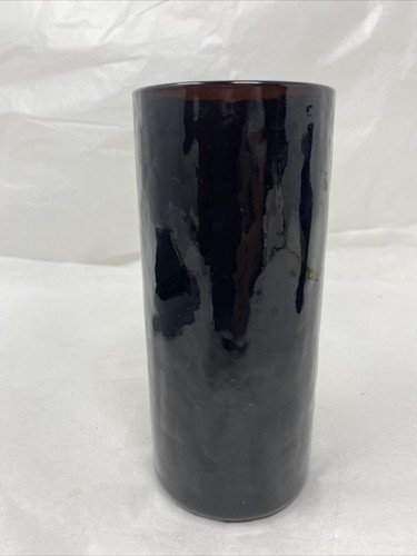 Vintage signiert Blattgold Highball dunkles Glas oder Glasvase. Mondrian. - Bild 5 von 12