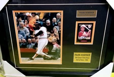 FRANK ROBINSON SIGNED AUTO AUTOGRAPED PIC FRAMED Orioles reds 18 HOF TRI STAR