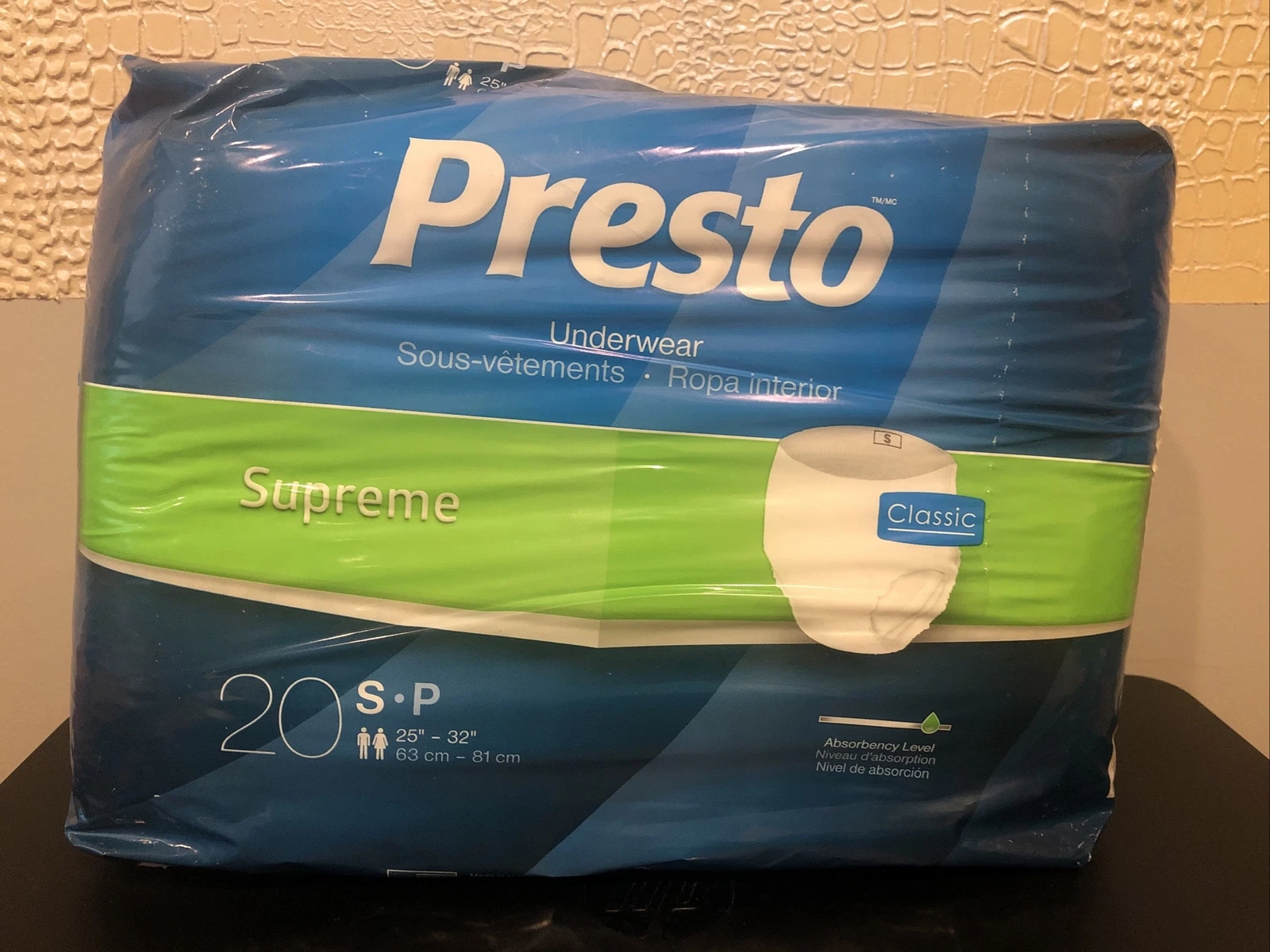 Presto Underwear Supreme Classic   Size: Small 20 Pack 25