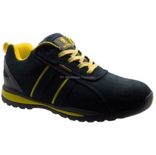 Mens Maxsteel Work Trainers Safety Shoes Light Navy Steel Toe Cap MS630 Suede NT