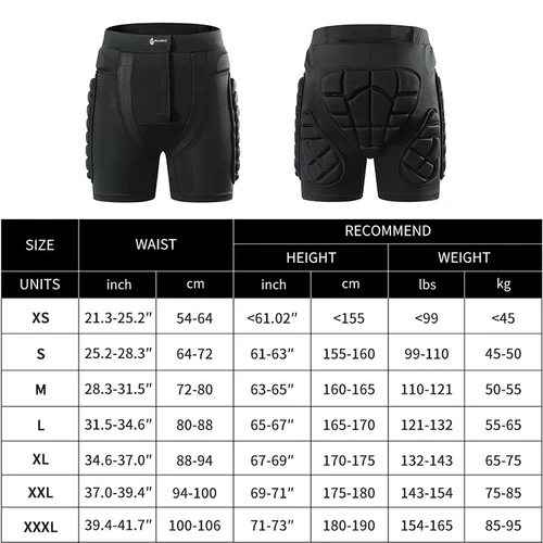 Pantalones Cortos Acolchados de Cadera WOSAWE Esquí Patinaje Monopatín Snowboard Protección de Glúteos - Imagen 3 de 15
