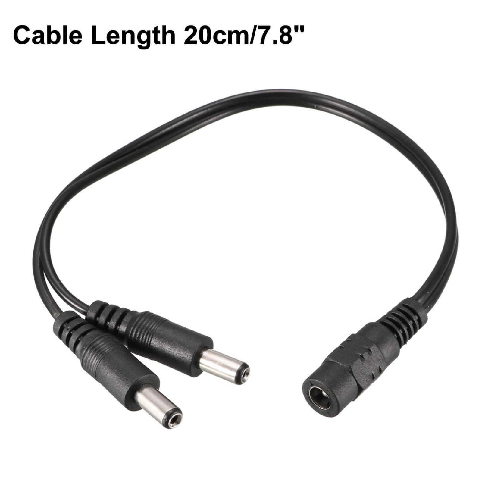 20cm 5.5 x 2.1mm 1 DC Female to 2 Male Cable Extension Adaptor For CCTV Camera