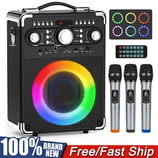 JYX Karaoke Machine With 3 Microphones Bluetooth Speaker With 2 Inch Subwoofer
